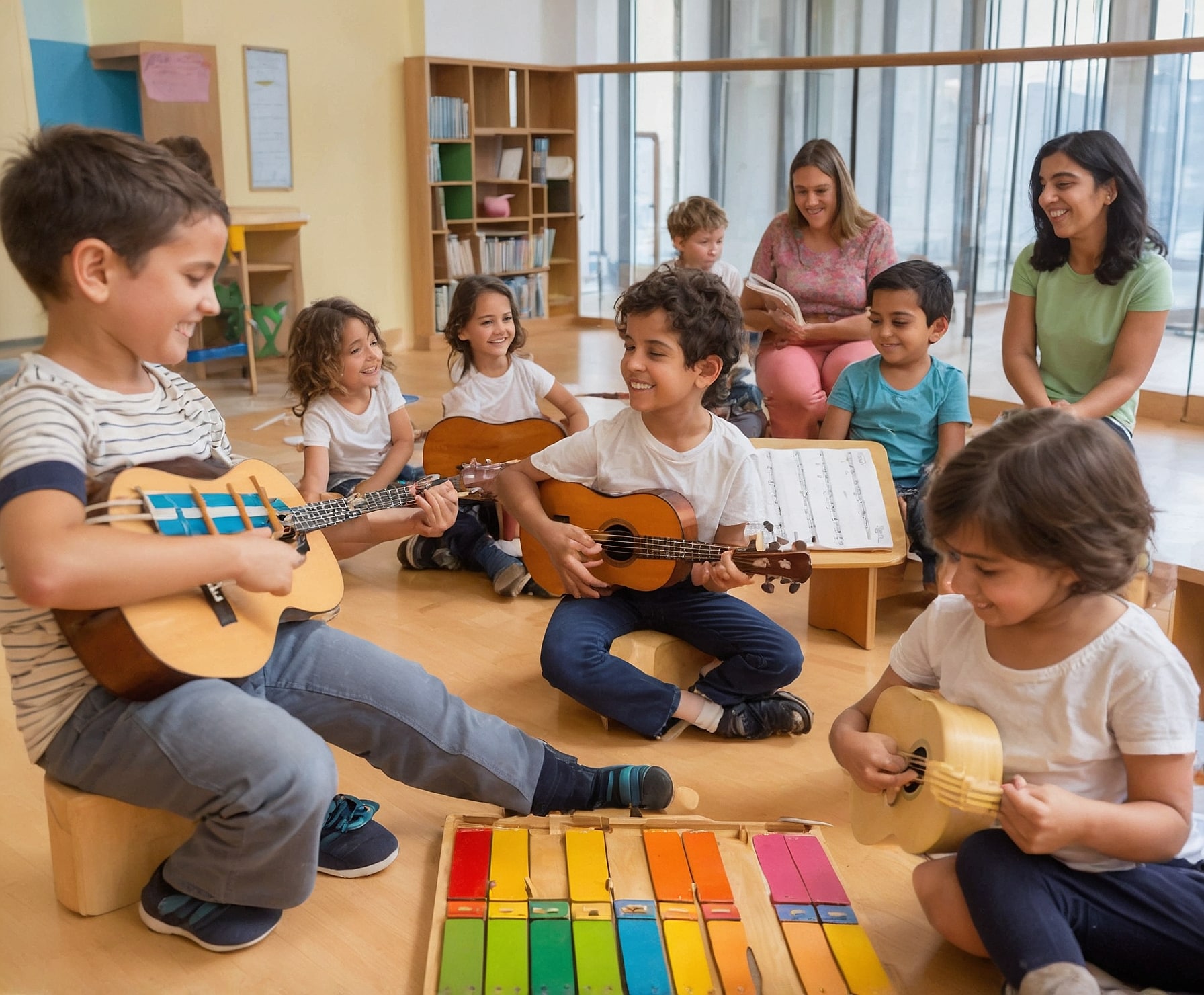 Clases musicales Montessori para niños y adultos.